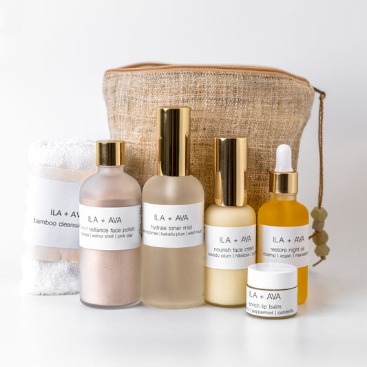 Organic skincare beauty routine